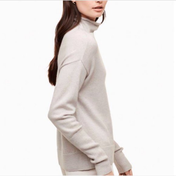 Aritzia Wilfred Cyprie Light Gray Wool Turtleneck Mockneck Size Small - Picture 2 of 9